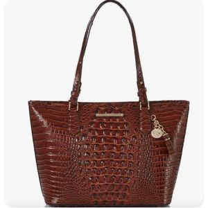 💰SOLD🚫 Vintage Brahmin Asher Pecan Melbourne Brown Alligator Leather Tote Bag